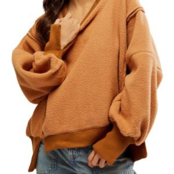 Free People Cozy Camden Faux Shearling Sweatshirt - Picture 1 of 7